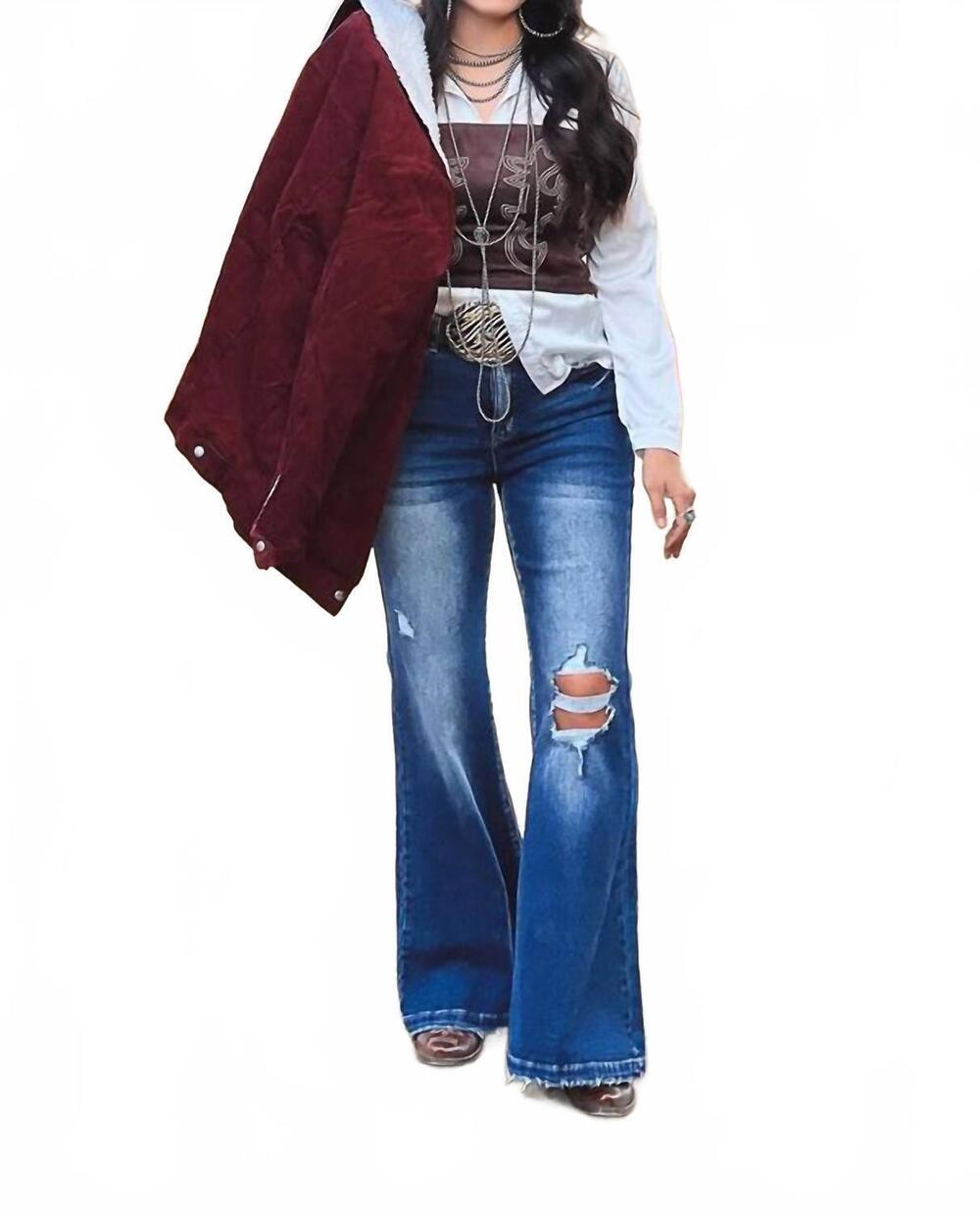 NEW LUCKY & BLESSED dark wash high rise jeans in blue